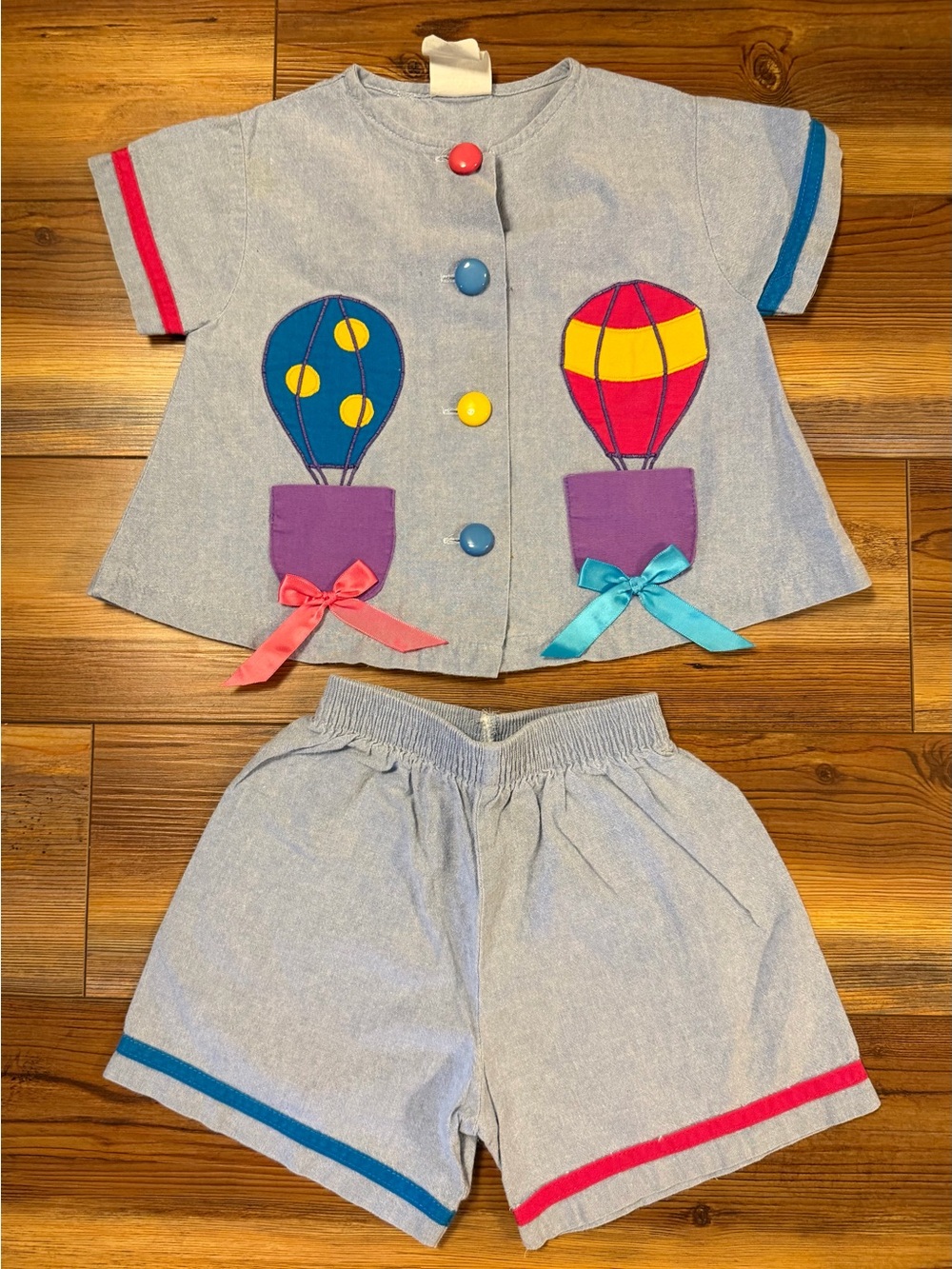 Kids Hot Air Balloon Matching Set in Light Blue